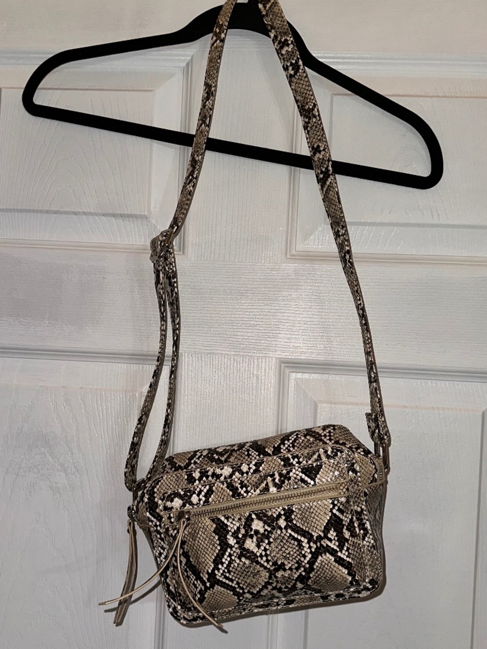 Joe Fresh Snakeskin Print Crossbody Camera Bag Adjustable Strap